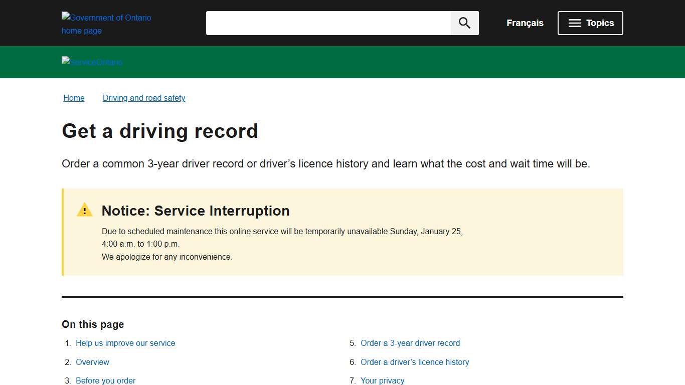 Get a driving record ontario.ca